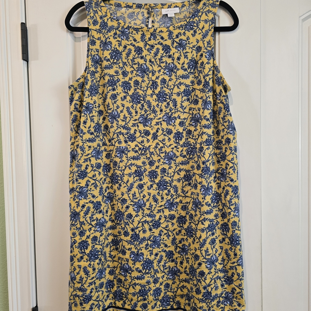 J. Jill Blue and Yellow Floral Midi Dress - Picture 2 of 6